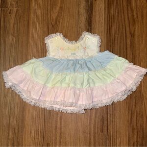 Vintage Pastel Ruffled Baby Dress